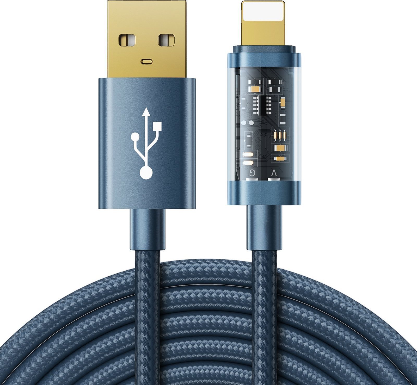 Cablu pentru incarcare si transfer de date Joyroom S-UL012A20, USB/Lightning, 2.4A, 20W, 2m, Albastru