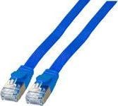 Cablu plat EFB RJ45 U/FTP, cat.6A, PVC, 0,25 m, albastru (K5545BL.0,25)