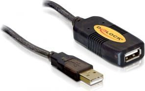 Cablu prelungitor activ USB 2.0 tip A T-M 10m, Delock 82446