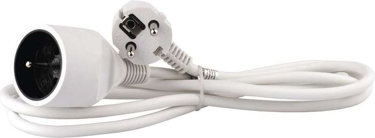 cablu prelungitor cu priză de împământare 1 2m alb (P0112)
