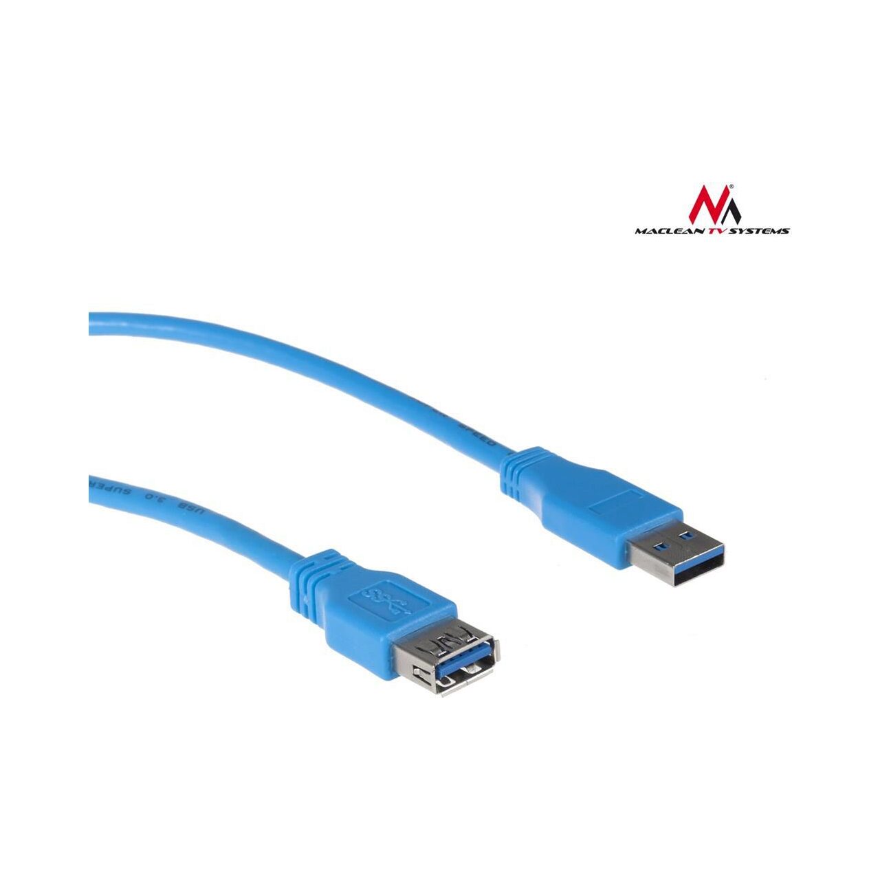 Cablu prelungitor , Maclean , MCTV/584 USB 3.0 A(tata) USB 3.0 A(mama) 1.8m , albastru