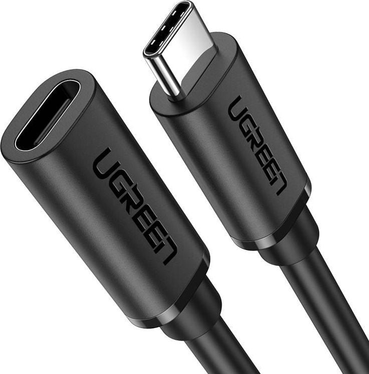 Cablu prelungitor Ugreen US353, USB Type-C tata la USB Type-C mama, 1m, Negru