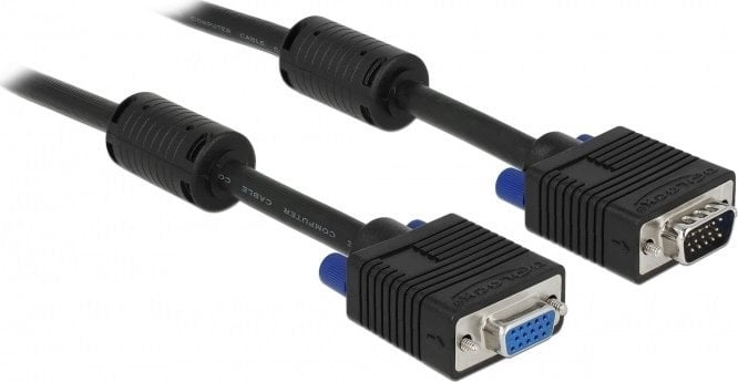 Cablu prelungitor VGA 15T-15M, ecranat 5m, Delock 82566