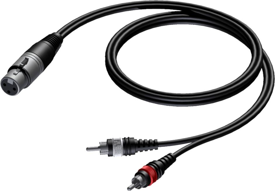 Cablu Procab XLR - RCA (Cinch) x2 1,5 m negru (CAB704/1,5)