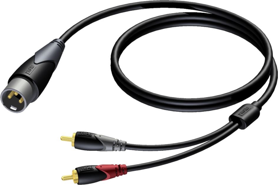 Cablu Procab XLR - RCA (Cinch) x2 1,5 m negru (CLA703/1,5)