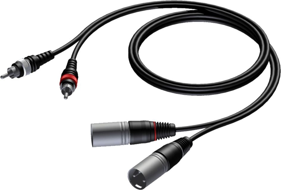 Cablu Procab XLR x2 - RCA (Cinch) x2 1,5 m negru (CAB701/1,5)