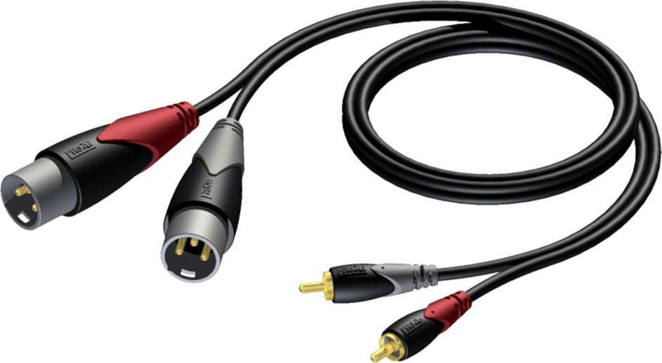 Cablu Procab XLR x2 - RCA (Cinch) x2 1,5 m negru (CLA701/1,5)