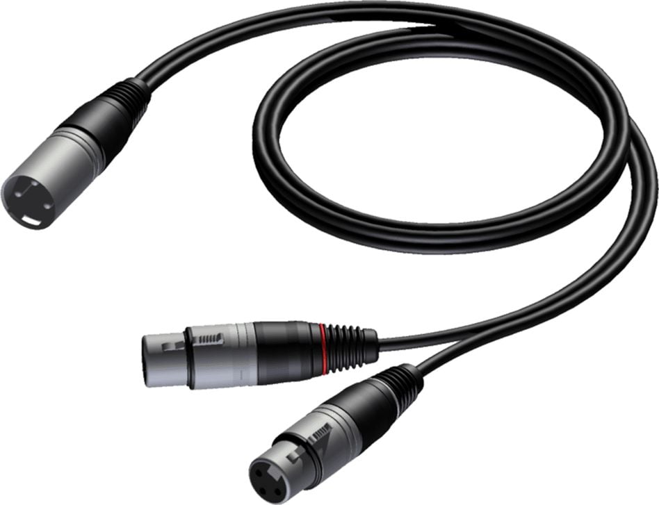 Cablu Procab XLR - XLR x2 1,5 m negru (CAB736/1,5)