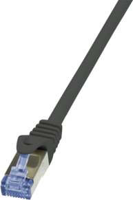 Cablu S/FTP LOGILINK Cat6a, LSZH, cupru, 0.25 m, negru, AWG26, dublu ecranat CQ3013S