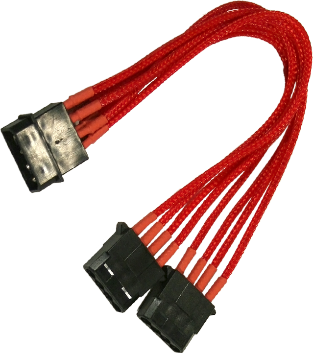 Cablu si adaptor pentru PC Nanoxia 4-Pin Molex 20cm rosu (900300026)