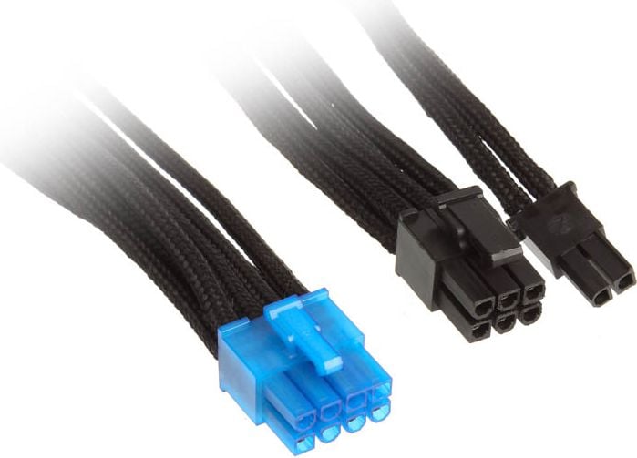 Cablu silverstone PCIe 6 + 2 cablu pentru surse de alimentare modulare, 550mm, negru (SST-PP06B-PCIE55)