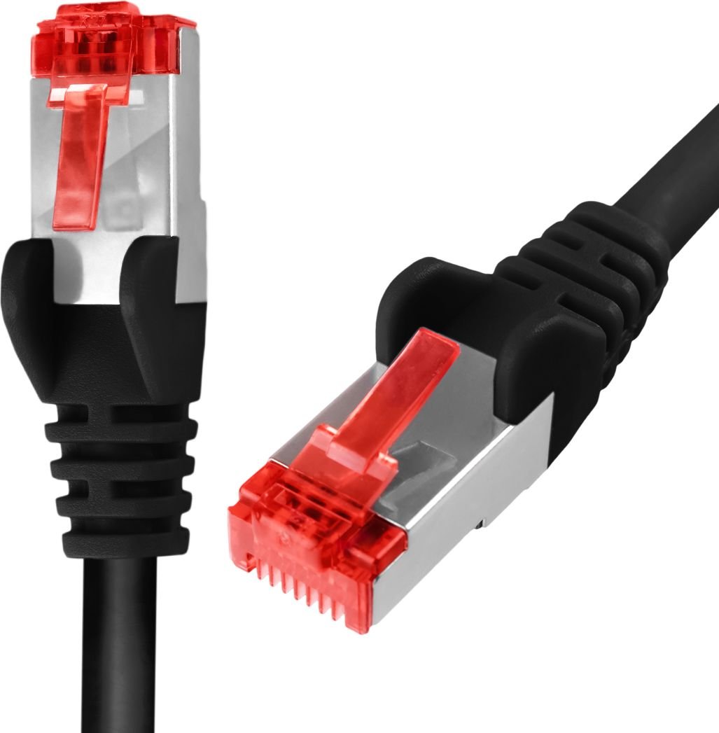 Cablu Spacetronik RJ45 CAT 6 S/FTP AWG27 LSZH negru 0,5m