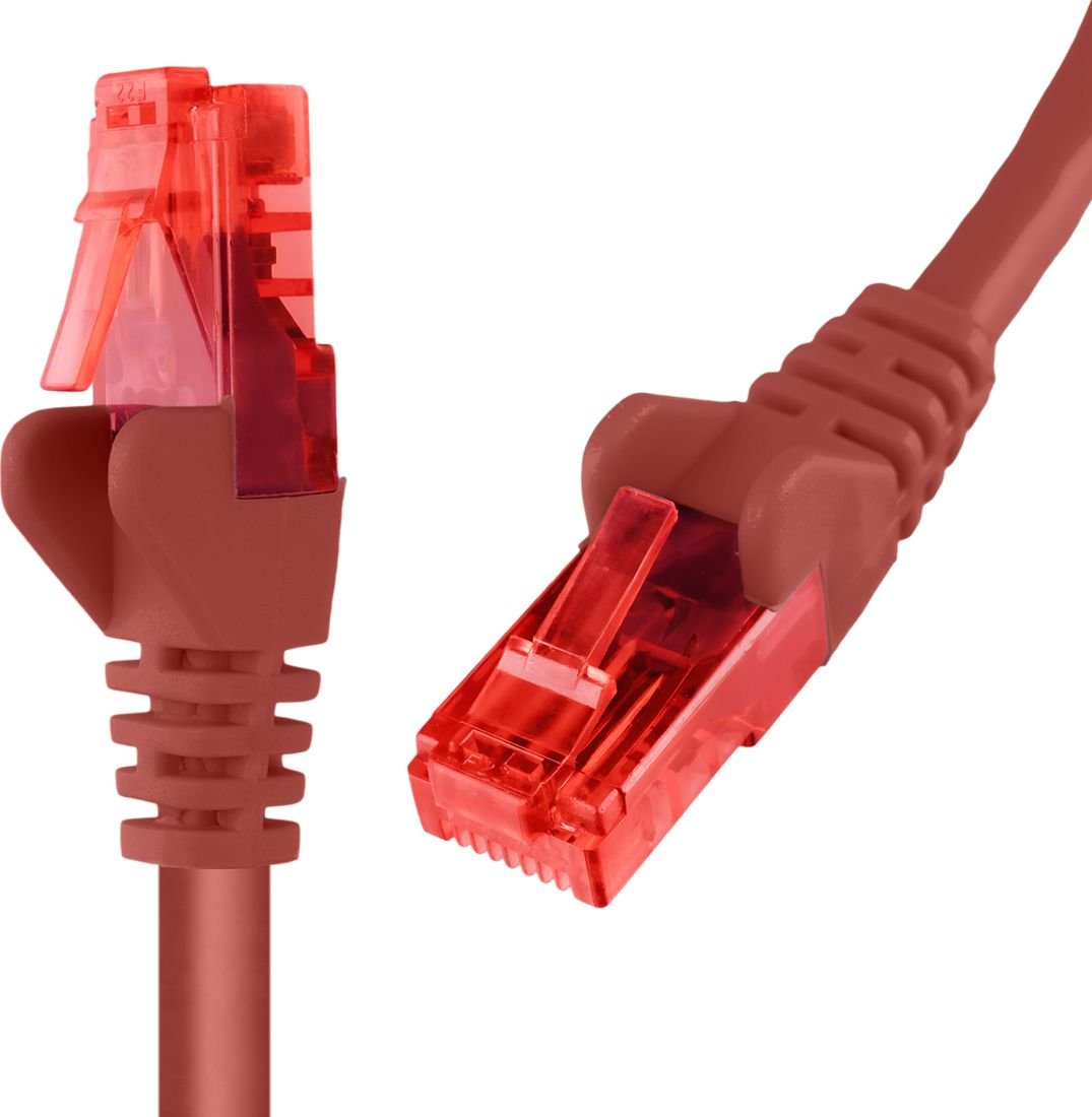 Cablu Spacetronik RJ45 CAT 6 U/UTP AWG24 rosu 10m