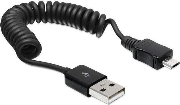 Cablu spiralat USB 2.0-A tata la USB micro-B tata, Delock - 83162