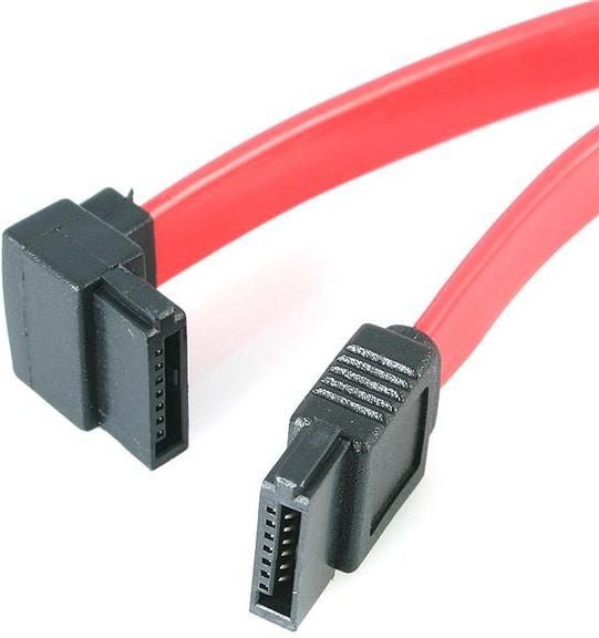 Cablu startech Kabel SATA, 0.3m, wtyczka kątowa, rosu (SATA12LA1)