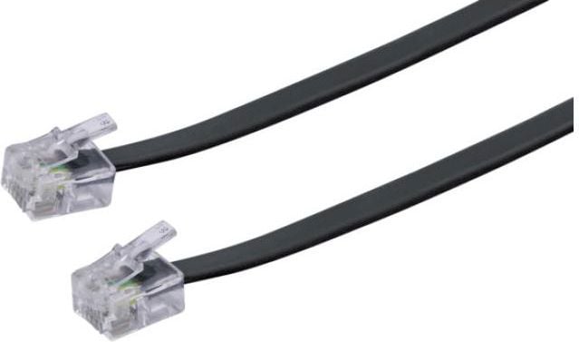 Cablu telefonic Schwaiger RJ11 6P4C 6m, negru (TAL6331533)