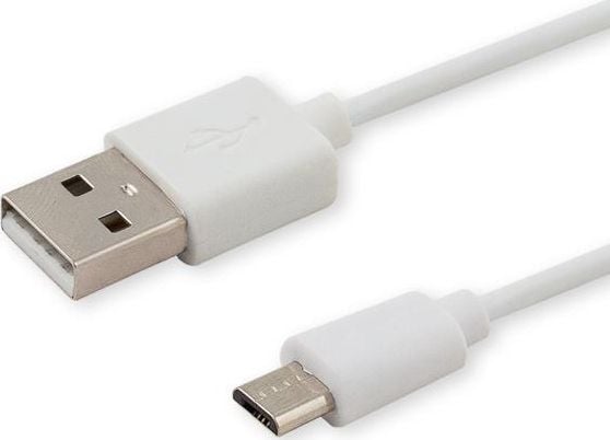 Cablu transfer date si incarcare, Savio, CL-123, USB 2.0 la Micro USB-B 2.0, 2.1A, 1m, Alb