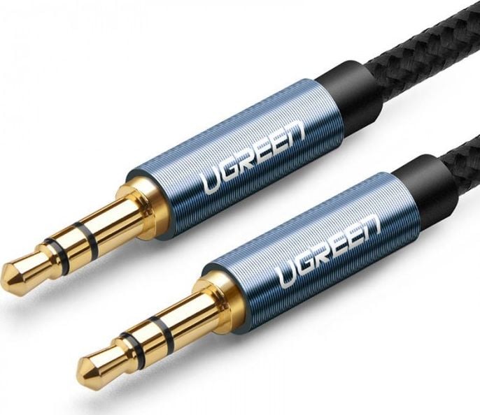 Cablu UGREEN AV112 mini jack 3,5mm AUX, 0,5m, Albastru