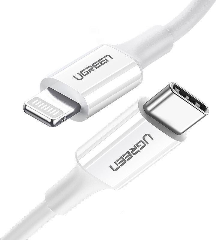 Cablu Ugreen MFi USB Type C - Lightning 3A 0.25m white (US171)