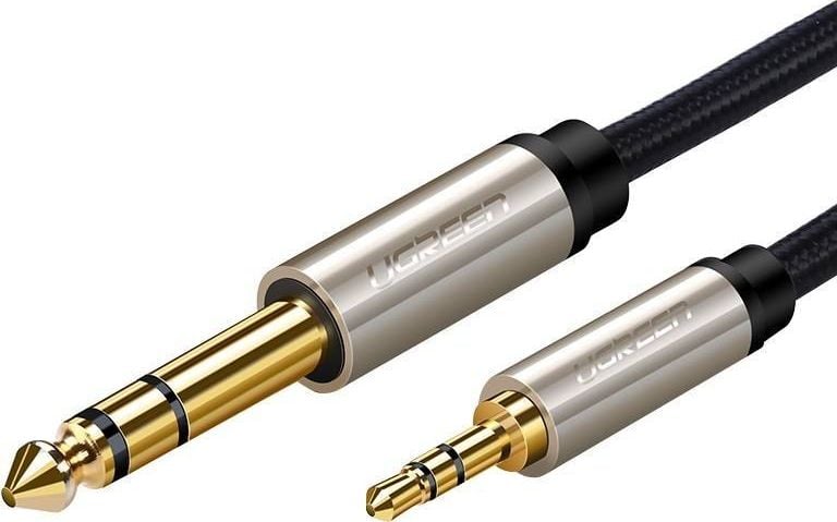 Cablu Ugreen mufă 3,5 mm - mufă 6,3 mm 1 m argintiu (UGR547GRY)