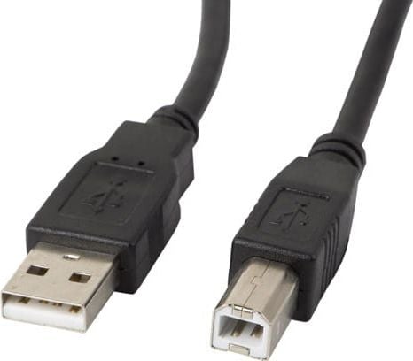 Cablu USB 2.0 pentru imprimanta, Lanberg 42865, lungime 50cm, cu miez de ferita, USB-A tata la USB-B tata, negru