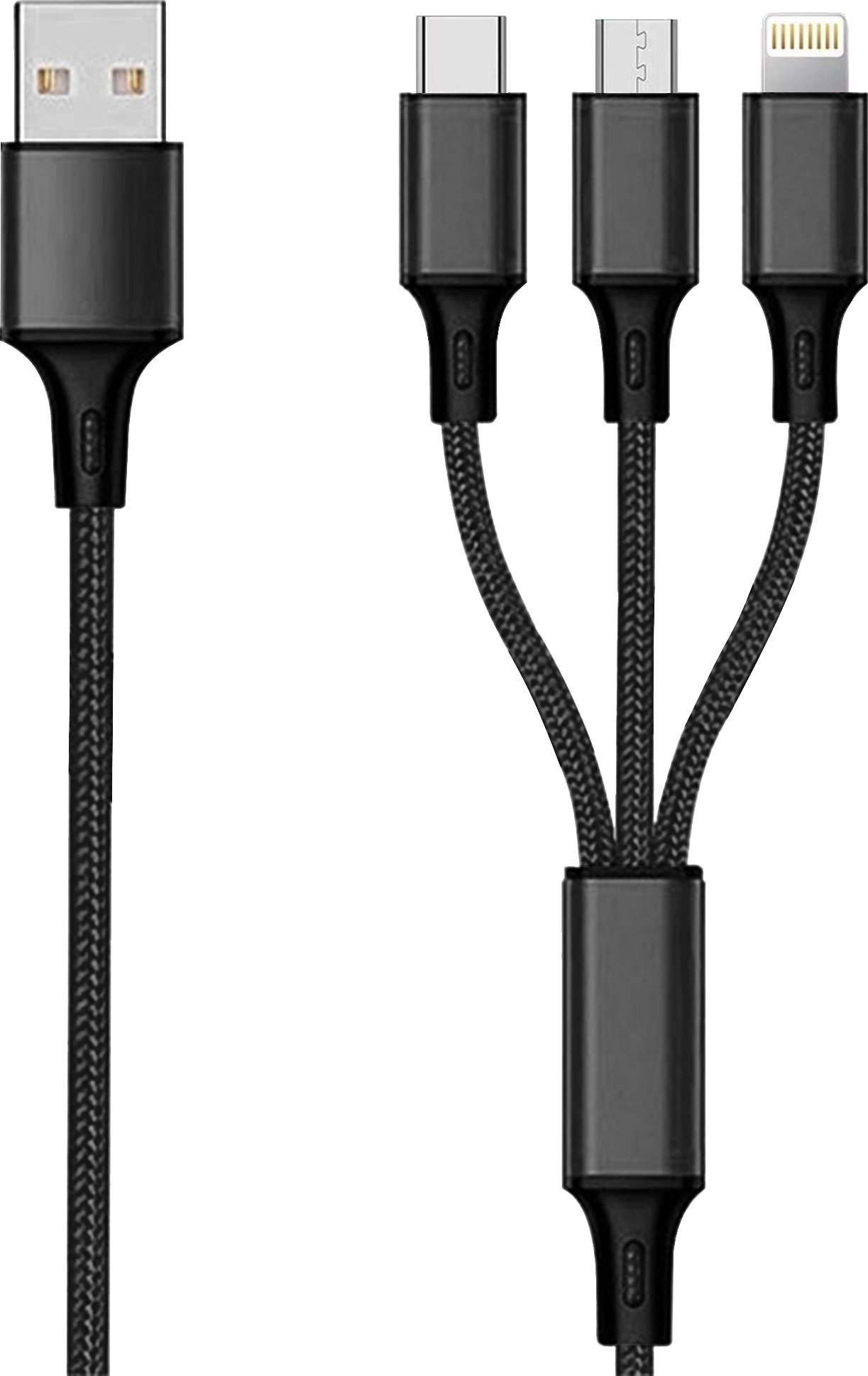 Cablu USB 2GO 2GO 3 in 1 USB Ladekabel - negru - 300cm