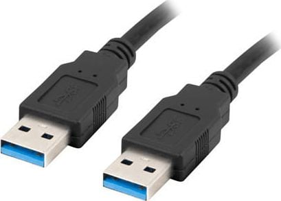 Cablu USB 3.0 tata la USB 3.0 tata, Lanberg 42776, lungime 180 cm, negru