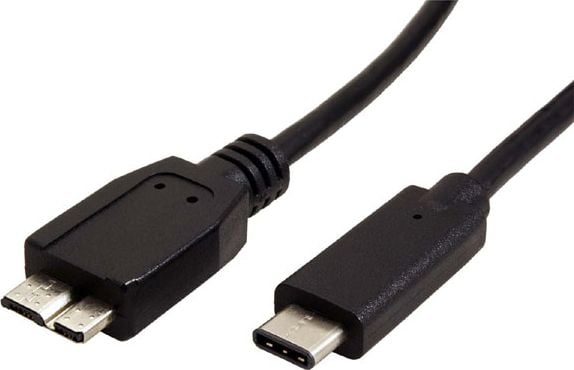 Cablu USB (3.1), micro USB B M C M, 0.5m, negru sac (3.0) USB circulară, din plastic