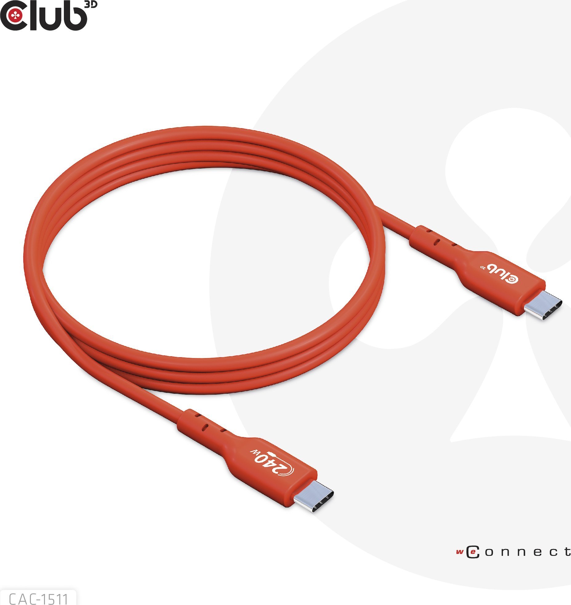 Cablu USB 3D Club3D Cablu USB 2 tip C PD 240W / 480Mb 1m St/St Retail