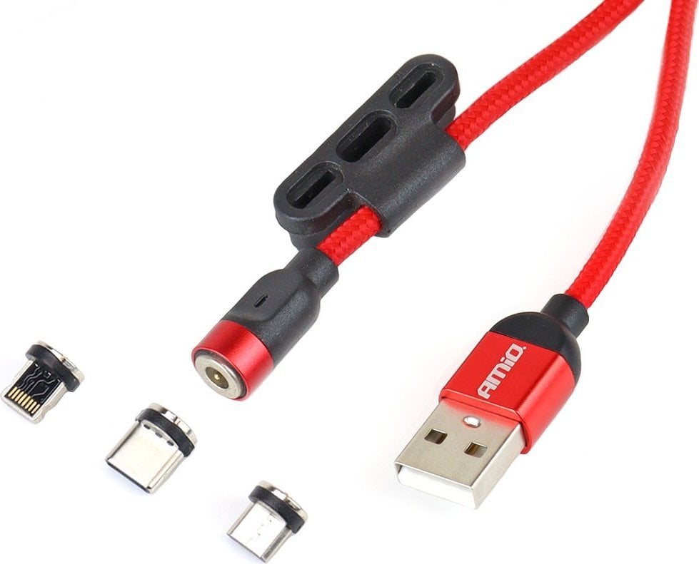 Cablu USB AMiO Cablu USB magnetic 3in1 la Lightning, usb-c, micro usb 1m amio uc-8