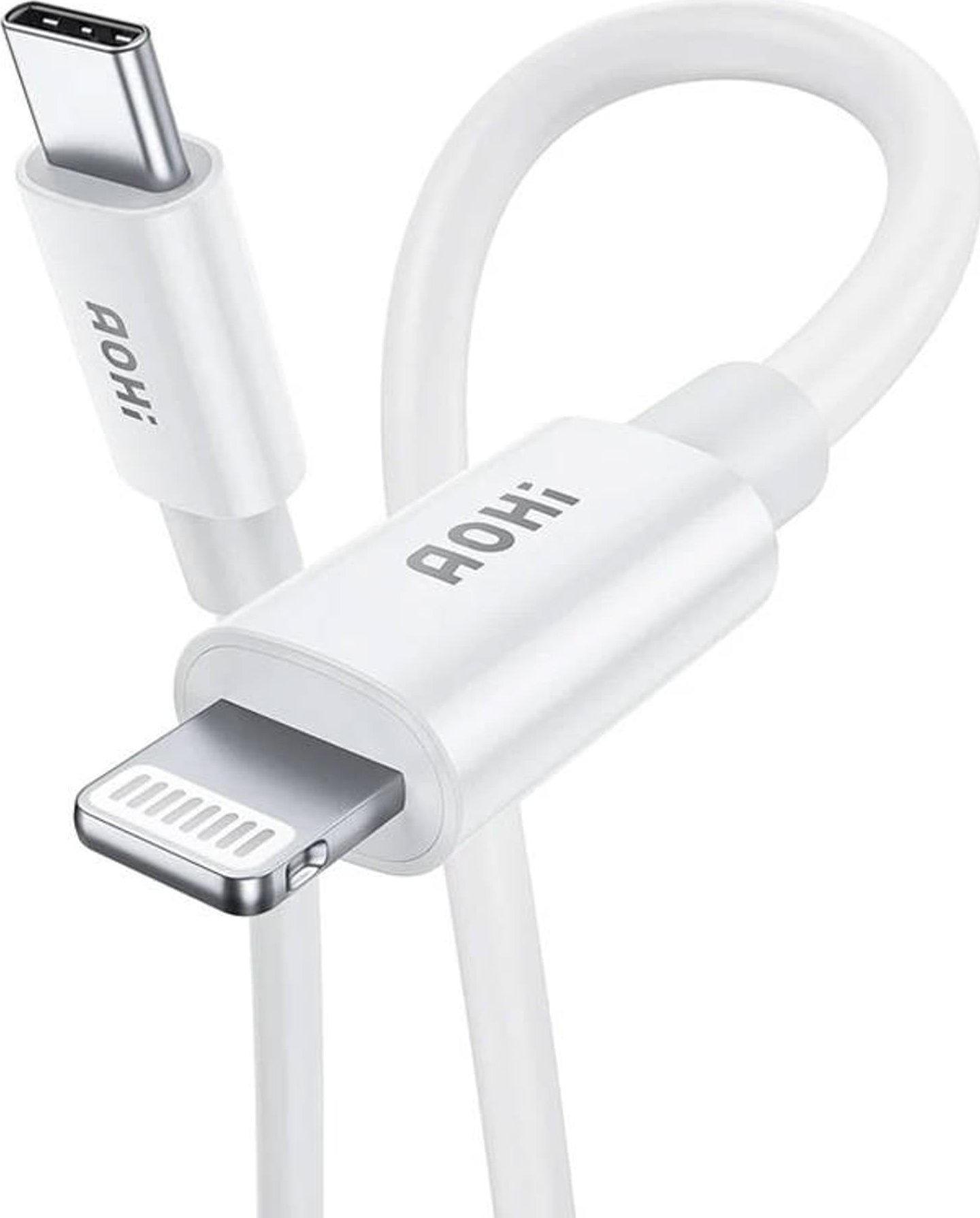 Cablu USB AOHI AOHI AOC-L003 Cablu PVC USB-C la Lightning (alb)