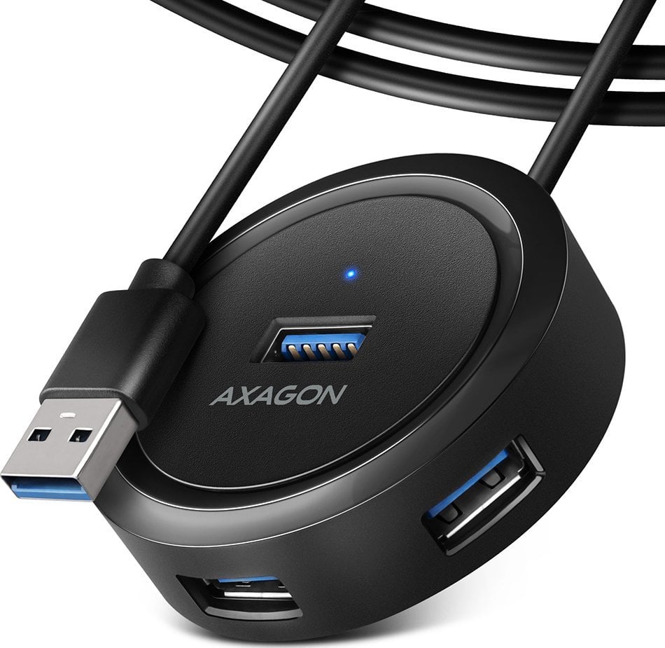 Cablu USB Axagon AXAGON HUE-P1AL 4x USB 3.2 Gen 1, hub rotund, cablu USB-A de 1,2 m