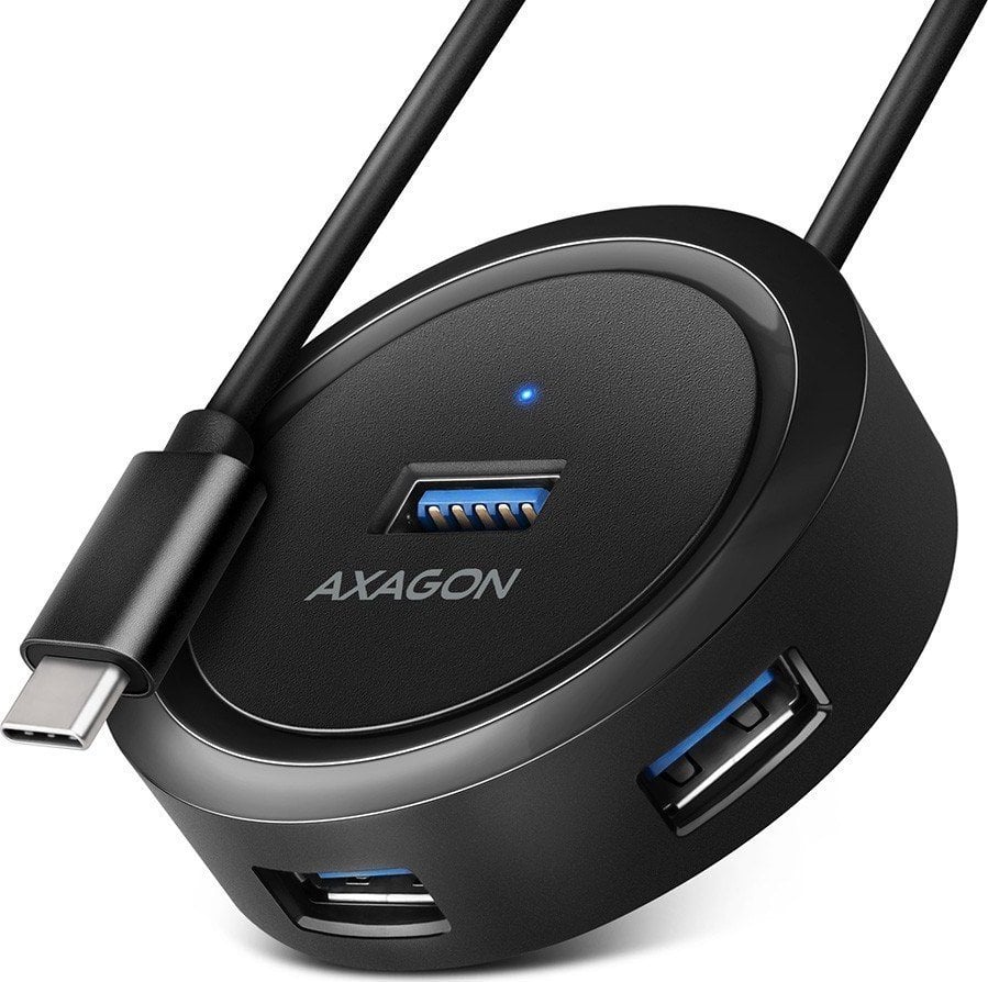 Cablu USB Axagon AXAGON HUE-P1C 4x USB 3.2 Gen 1, hub rotund, cablu USB-A de 30 cm