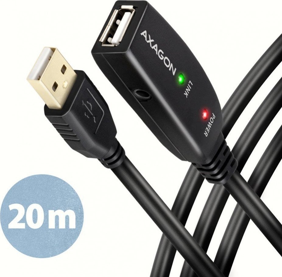 Cablu USB Axagon Cablu ADR-220 USB 2.0 AM -> Cablu prelungitor/amplificator activ AF 20m