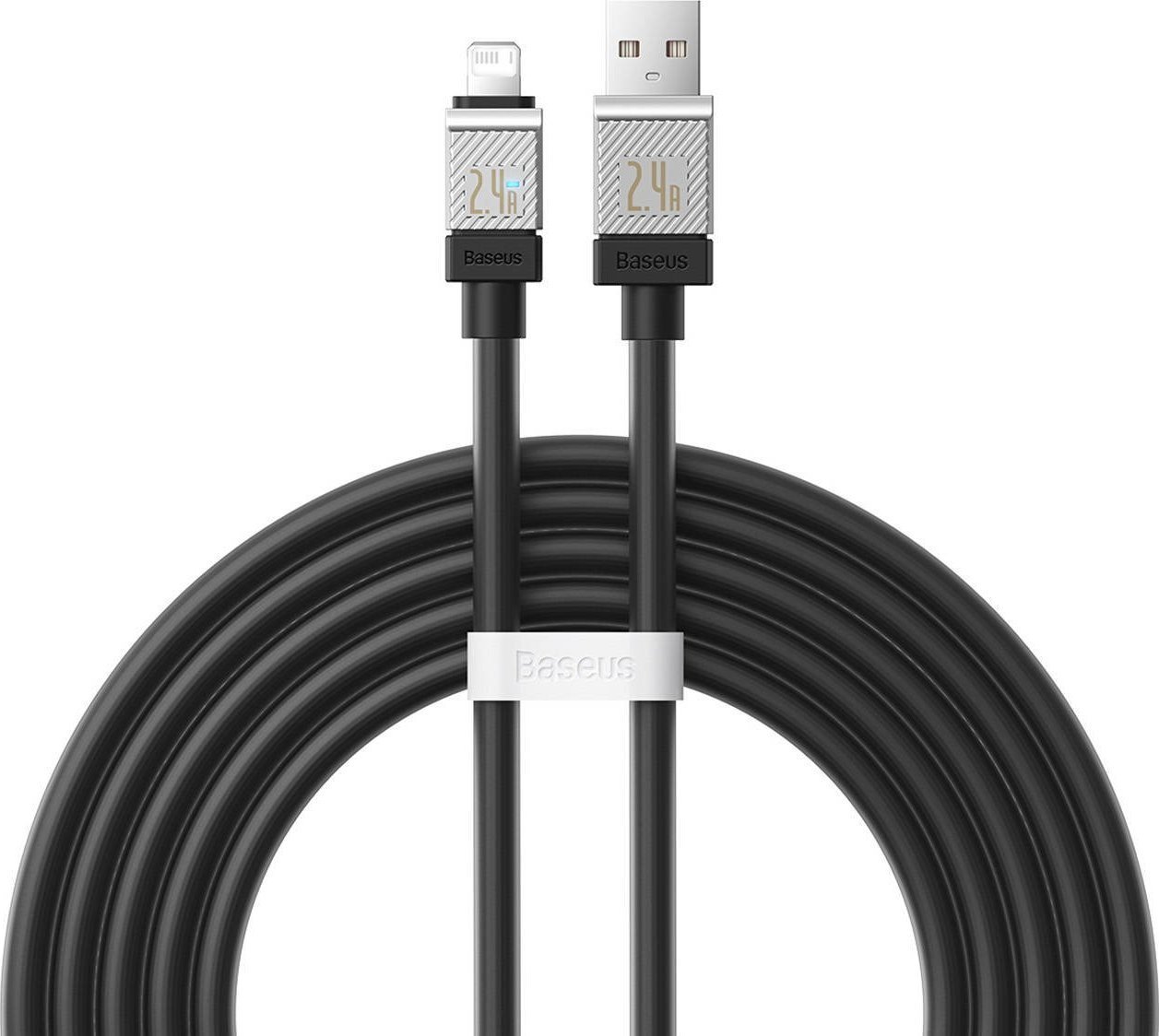 Cablu USB Baseus Cablu de încărcare rapidă Baseus USB-A pentru Lightning CoolPlay Series 2m, 2.4A (negru)