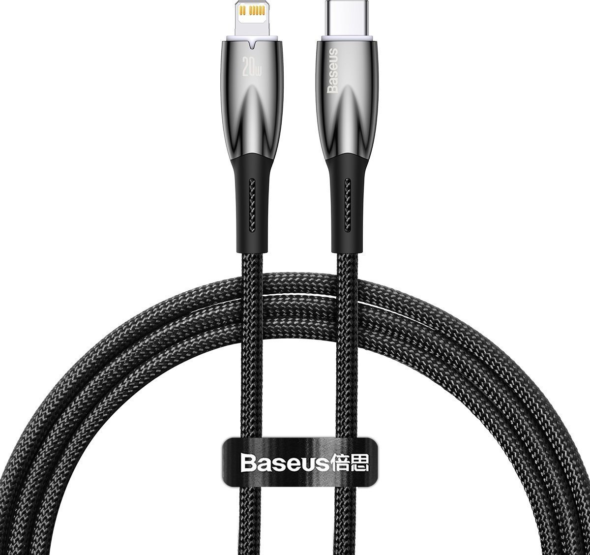 Cablu USB Baseus Cablu USB-C Baseus Glimmer la Lightning, 20W, 1m (negru)