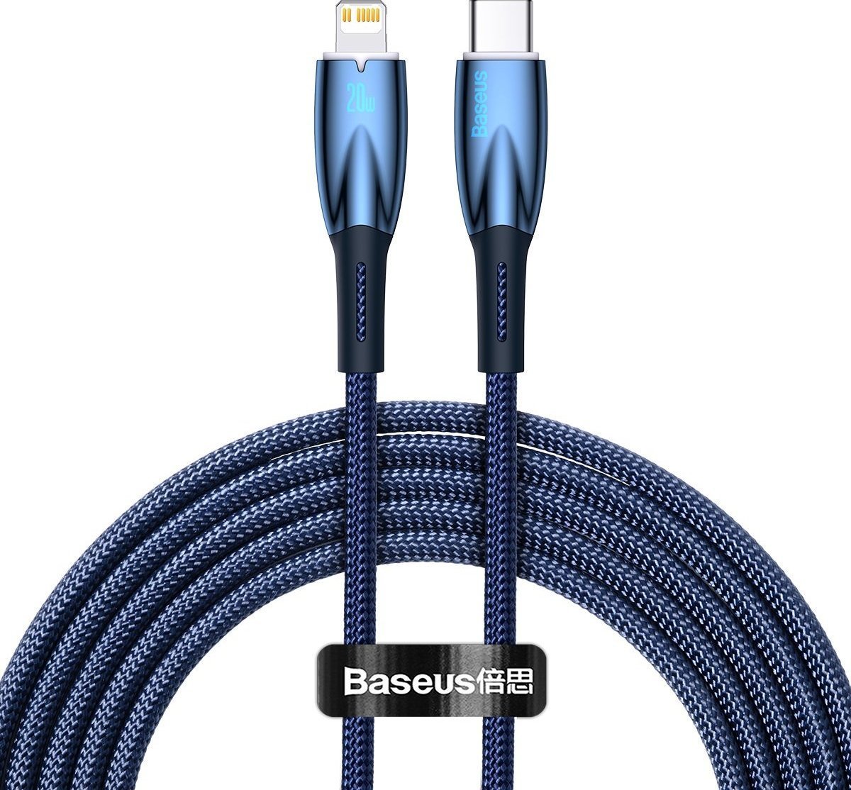 Cablu USB Baseus Cablu USB-C Baseus Glimmer la Lightning, 20W, 2m (albastru)