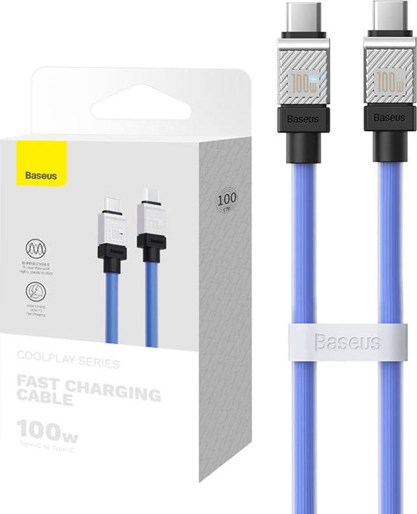Cablu USB Baseus Cablu USB-C la USB-C Baseus CoolPlay 100W 1m (albastru)