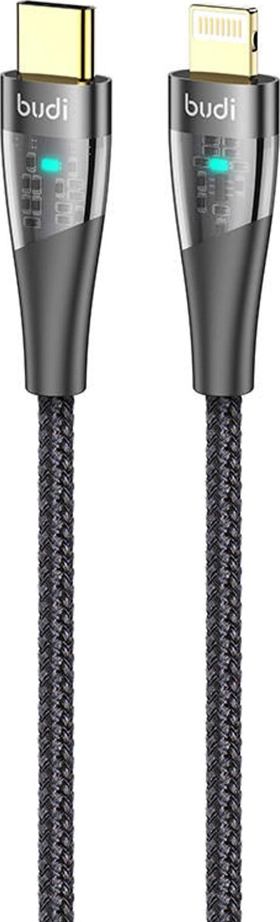 Cablu USB Budi USB-C la cablu Lightning Budi 20W, 1,5 m (negru)