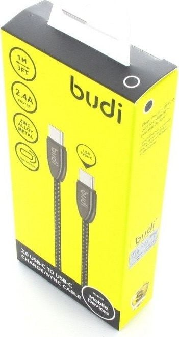 Cablu USB Budi USB-C - USB-C 1m negru (43432-uniw)