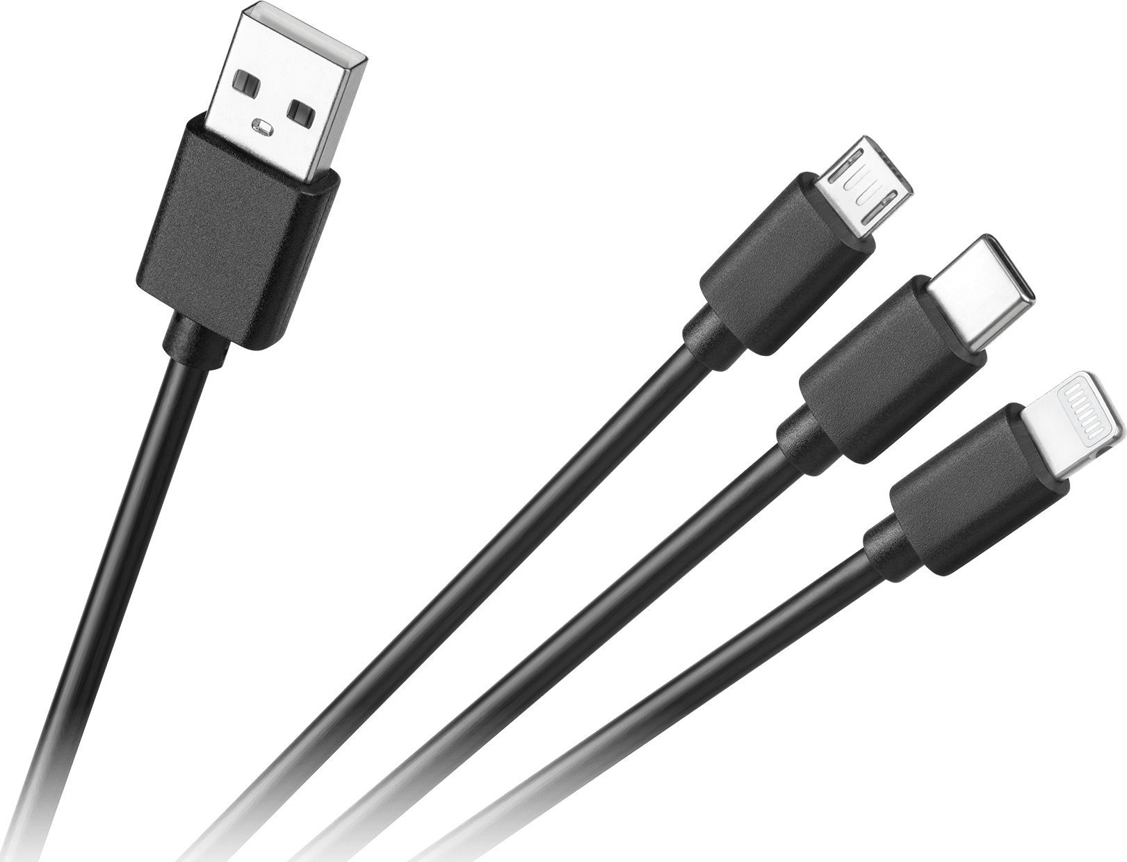 Cablu USB Cabletech Cablu de conectare 3in1, USB A - micro/C/lightning 1,2m