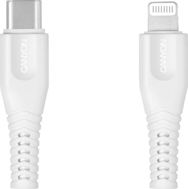 Cablu USB Canyon CANYON Cablu USB pentru APPLE, MFI-4, 18W, 1,2 m, împletit, alb