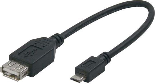 Cablu USB cu logo (2.0), USB A F, 0,2 m, OTG, negru () - KVU4101N0L