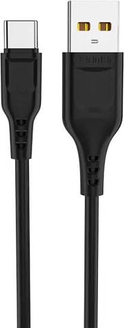 Cablu USB Denmen USB-A - USB-C 1m negru (29349)