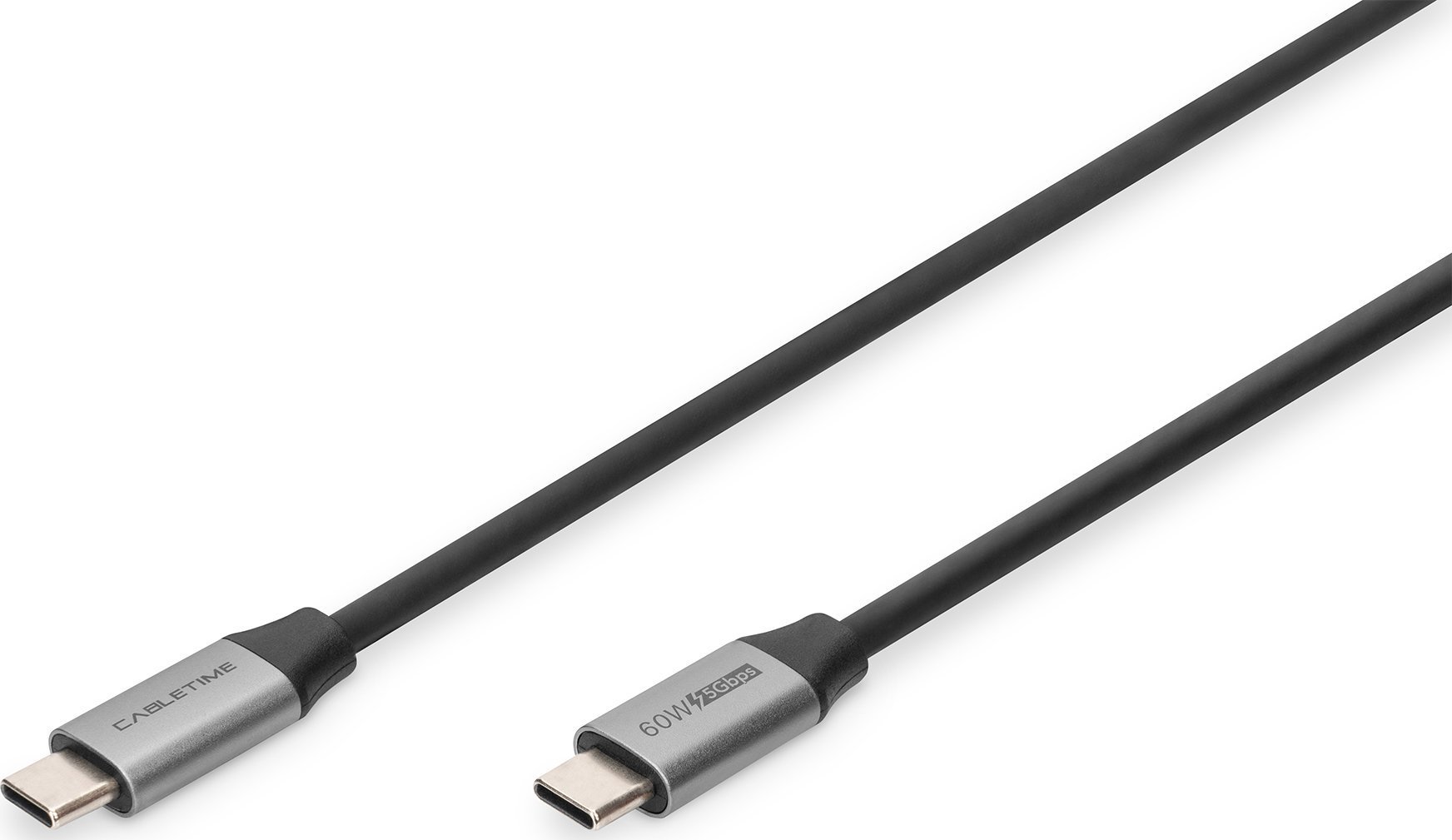 Cablu USB Digitus Cablu USB 3.0 DIGITUS PREMIUM 60W/5Gbps Tip USB C/USB CM/M negru 0,5m
