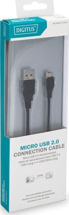Cablu USB Digitus USB-A - 1 m negru (DB-300127-010-S)