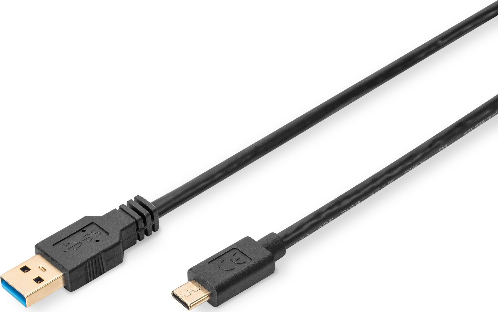 Cablu USB Digitus USB-A - USB-C 1 m Negru (DB-300146-010-S)