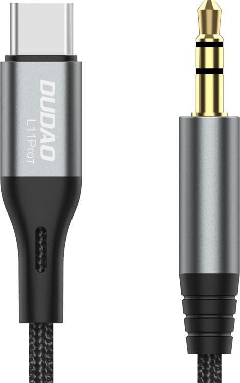 Cablu USB Dudao USB-C - mini mufă 3,5 mm 1 m Gri (dudao_20220927154012)