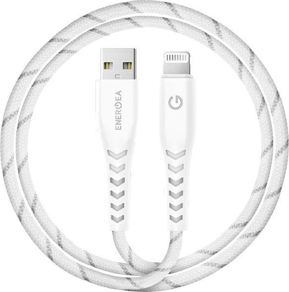 Cablu USB Energea Cablu USB ENERGEA Nyloflex - Lightning Charge and Sync C89 MFI 1,5m alb/alb