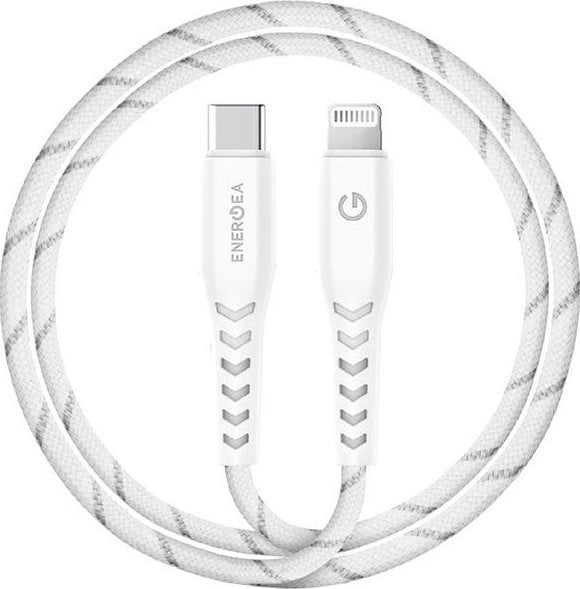 Cablu USB Energea ENERGEA Nyloflex USB-C - Cablu MFI Lightning C94 1,5m alb/alb